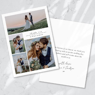 Calligraphy Script Multi Foto Wedding Dankeskarte