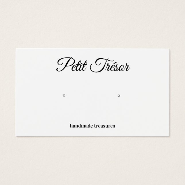 Calligraphy Script Plain White Earring Display (Vorderseite)