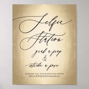 Calligraphy Script Selfie Station Wedding Sign Poster