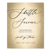 Calligraphy Script Shuttle Service Wedding Sign