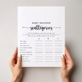 Calligraphy Simple Baby Shooting Scattegories Game