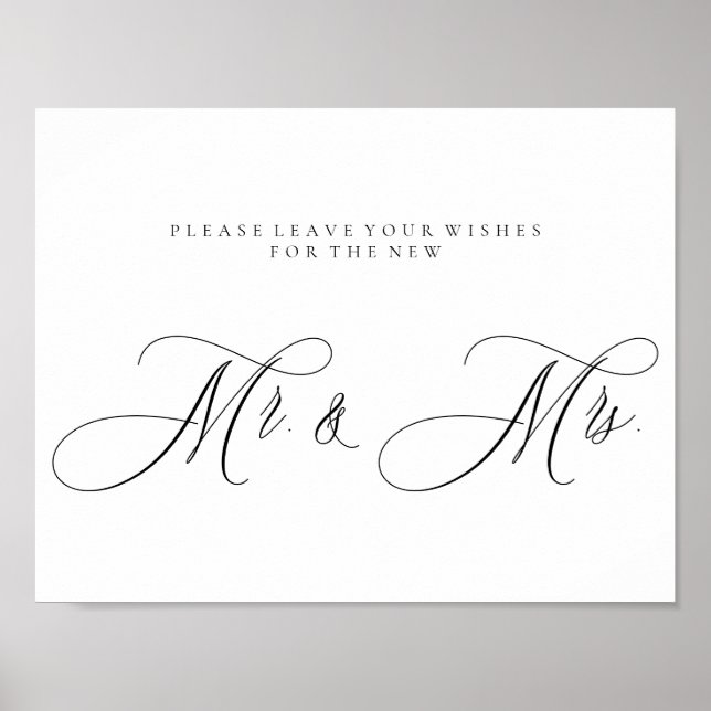 Calligraphy Simple Mr Mrs Signature Poster (Vorne)