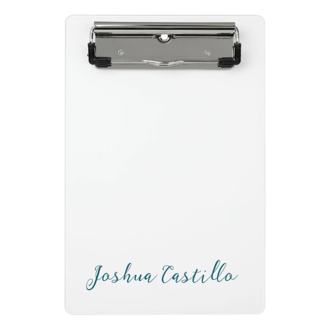 Calligraphy Simple Plain Professional Name Mini Klemmbrett (Vorderseite)
