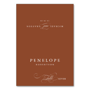 Calligraphy Terracotta Boho Guest Name Platzkarte Tischnummer