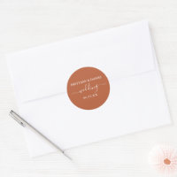 Calligraphy Terracotta Wedding Umschlag Aufklebers