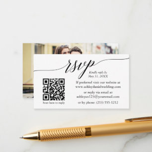 Calligraphy UAWG Wedding Minimalistisch QR Foto Begleitkarte