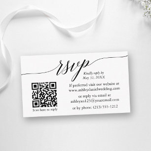 Calligraphy UAWG Wedding Simple Minimalistisch QR Begleitkarte