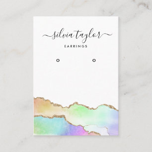 Calligraphy Unicorn Agate Rainbow Pastel Visitenkarte