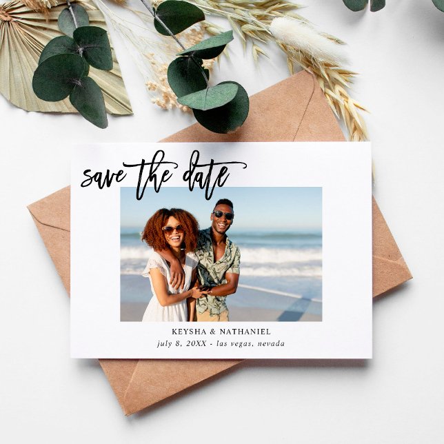 Calligraphy Uno Photo Save the Date (Von Creator hochgeladen)