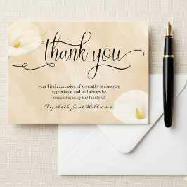 Calligraphy Watercolor Lilien Beerdigung Danke