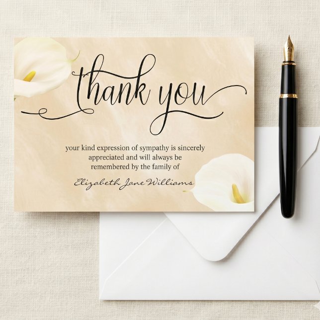 Calligraphy Watercolor Lilien Beerdigung Danke (Von Creator hochgeladen)