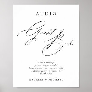 Calligraphy Wedding Audio Telefon Gästebuchsignatu Poster