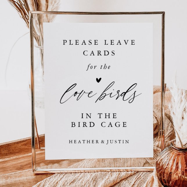 Calligraphy Wedding Bird Cage Wedding Cards Zeiche Poster (Von Creator hochgeladen)