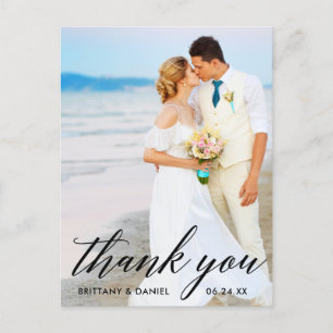 Calligraphy Wedding Bride Groom Foto Vielen Dank B Postkarte