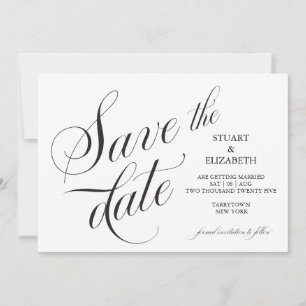 Calligraphy Wedding Card Save the Date