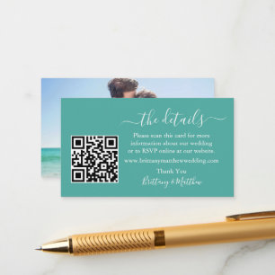 Calligraphy Wedding Details Website QR Foto Aquama Begleitkarte
