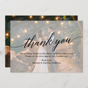 Calligraphy Wedding Foto Overlay Vielen Dank Karte