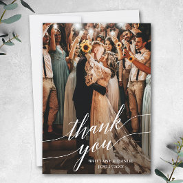 Calligraphy Wedding Foto Script Overlay Dankeskarte