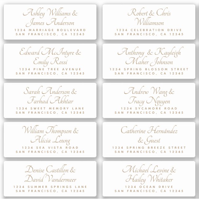 Calligraphy Wedding Guest Address Labels ORDER M/L (Vorderseite)