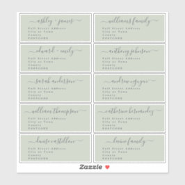 Calligraphy Wedding Guest Address Labels UK Layout