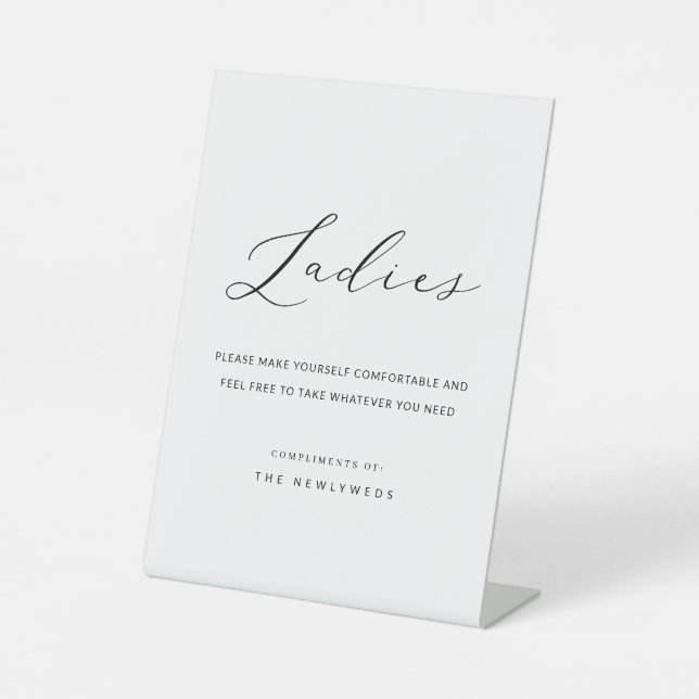 Calligraphy Wedding Ladys Badezimmer Sockelschild (Vorderseite)