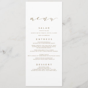 Calligraphy Wedding Menu Gold Menükarte