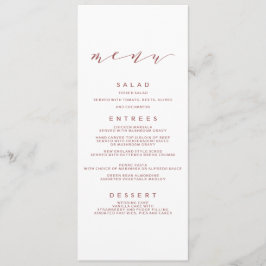 Calligraphy Wedding Menu | Marsala Menükarte