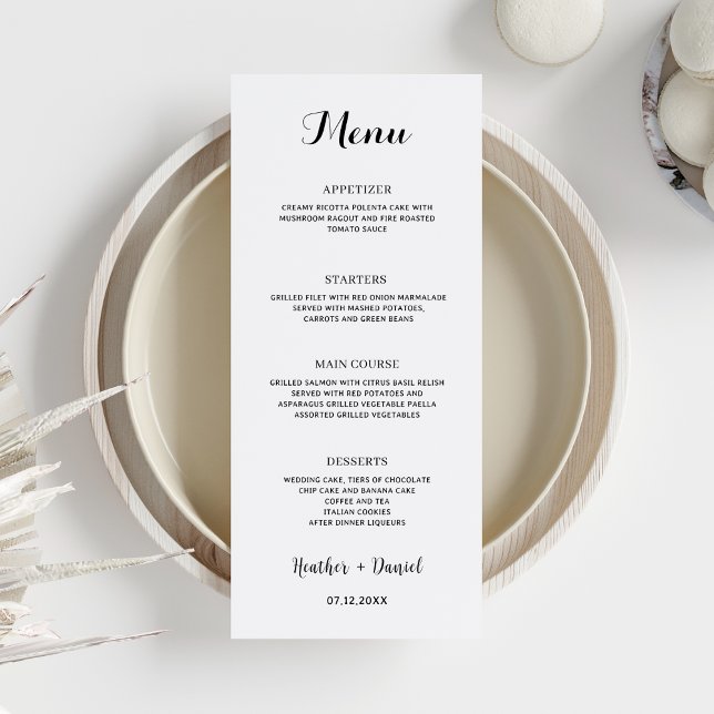 Calligraphy Wedding Menu Table Empfang Dinner Einladung (Von Creator hochgeladen)
