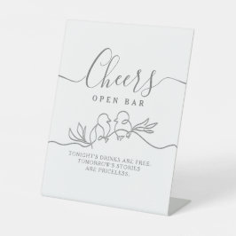 Calligraphy Wedding Open Bar Sockelschild
