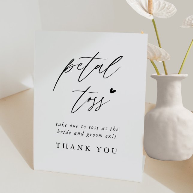 Calligraphy Wedding Petal Toss Senden Sie das Zeic Sockelschild (Von Creator hochgeladen)