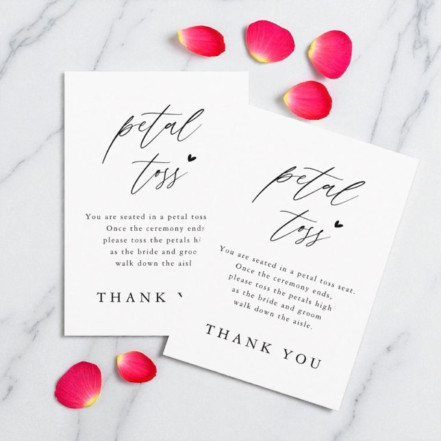 Calligraphy Wedding Petal Toss Senden Sie Karten (Von Creator hochgeladen)