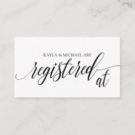 Calligraphy Wedding Registry Card Inserts - Schwar