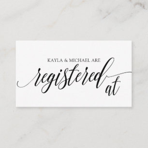 Calligraphy Wedding Registry Card Inserts - Schwar