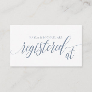 Calligraphy Wedding Registry Cards - Dusty Blue Begleitkarte