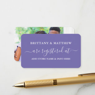 Calligraphy Wedding Registry Foto Periwinkle Begleitkarte