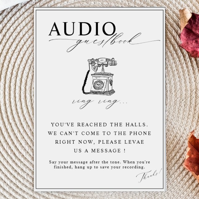 Calligraphy Wedding Telefone Audio Guestbook Zeich Poster (Von Creator hochgeladen)