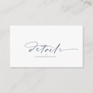 Calligraphy Wedding Website Dusty Blue ID771 Begleitkarte