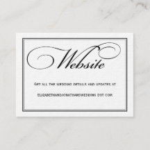 Calligraphy Wedding Website Information Card