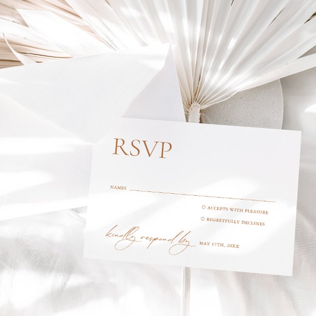 Calligraphy White & Terracotta Wedding RSVP (Von Creator hochgeladen)
