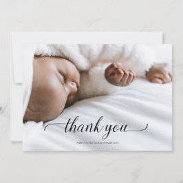 Calligraphy Your Foto New Baby Shooter Vielen Dank Dankeskarte