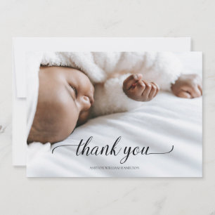 Calligraphy Your Foto New Baby Shooter Vielen Dank Dankeskarte