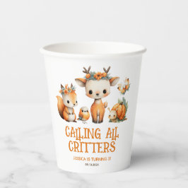 Calling All Critters Woodland Fall Kids' Birthday Pappbecher