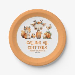 Calling All Critters Woodland Fall Kids' Birthday Pappteller