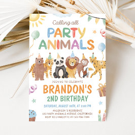 Calling All Party Animals Birthday Invitation Einladung