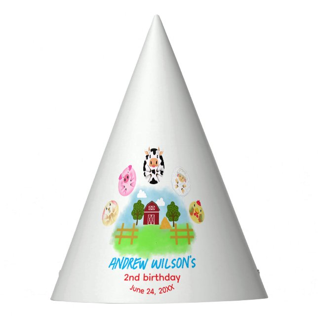 Calling All Party Animals Rustic Farm Barn Yard Partyhütchen (Vorderseite)