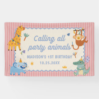 Calling All Party Animals Safari Birthday Party Banner