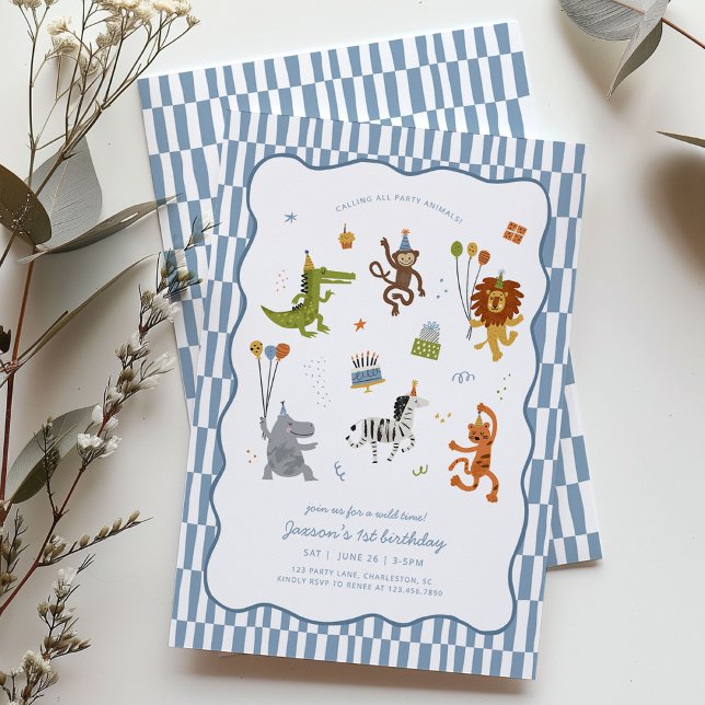 Calling All Party Animals Wild Safari Birthday Einladung (Von Creator hochgeladen)