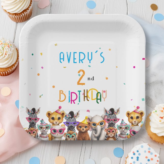 Calling All Party Animals! Zoo Birthday  Pappteller (Calling All Party Animals! Zoo Birthday Custom Paper Plates)