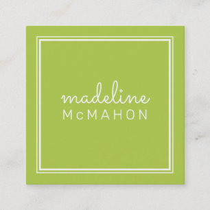 CALLING CARD Quadrat Preppy moderne kaltgrün Quadratische Visitenkarte
