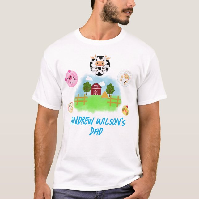 Calling Farm Animals Father of the Birthday Boy T-Shirt (Vorderseite)